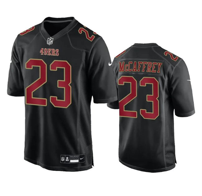 Men's San Francisco 49ers #23 Christian McCaffrey Black Fashion Limited Football Stitched Game Jersey